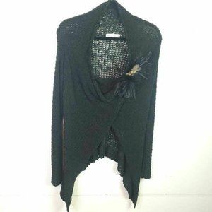 White House Black Market Womens Wrap Sweater Black